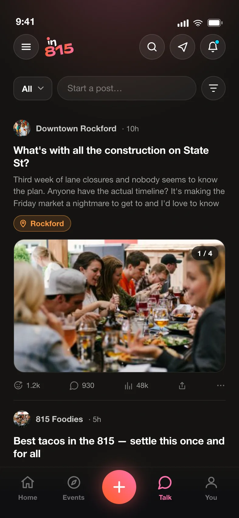 Local discussion threads pinned to a place