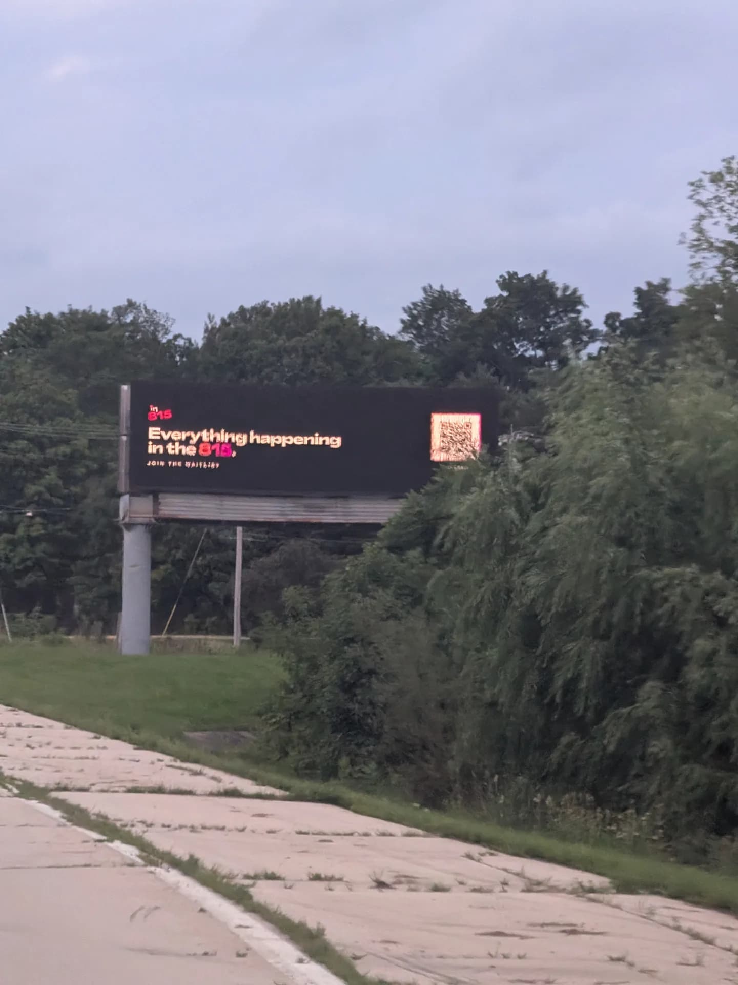 An in815 billboard reading "Everything happening in the 815"