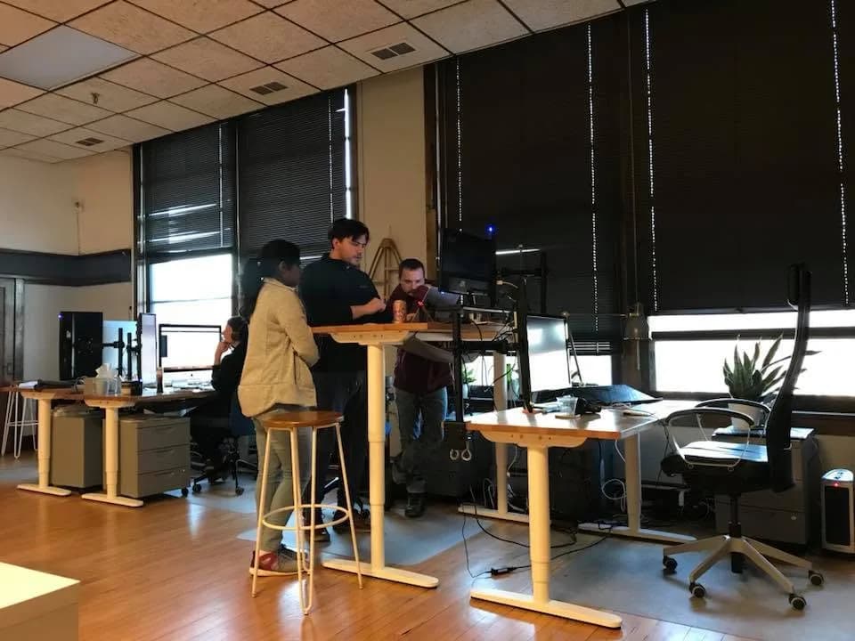 The Audentio team at work in the office