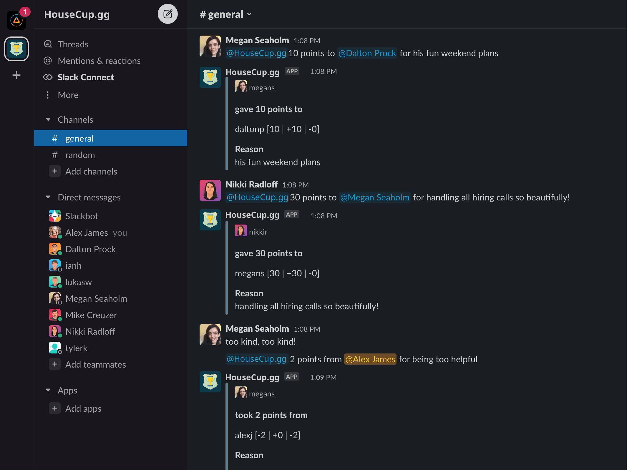HouseCup points system